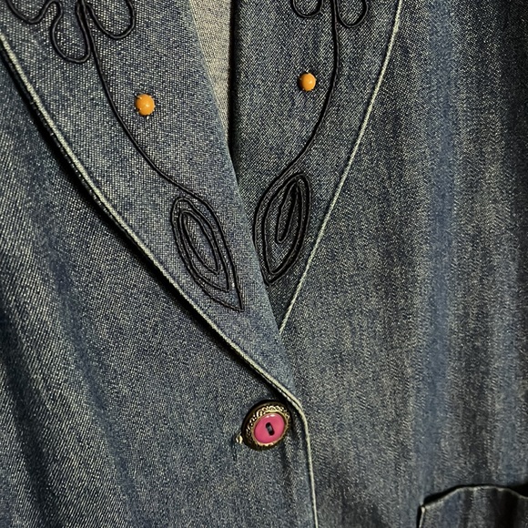 Vintage Denim Blazer 14 - Picture 2 of 3